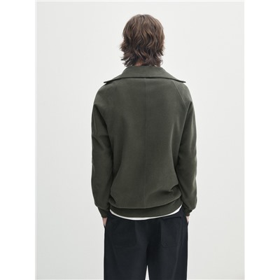 Sudadera cuello mock cremallera