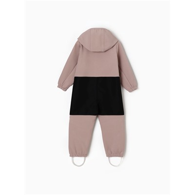 Комбинезон демисезонный для девочек MINAKU из Softshell на флисе, непромокаемый, бежевый, рост 116 см