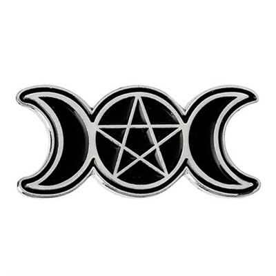 ZN023 Значок Знак Богини, металл, эмаль 26х11мм