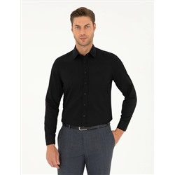 Black Slim Fit рубашка с длинным рукавом Amelor