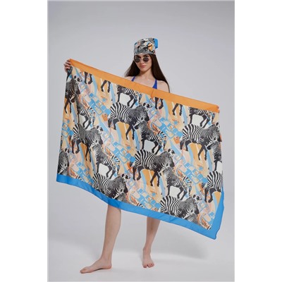 Парео с узором зебра без нижнего белья 95x145