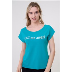 Футболка женская из вискозы Лирика / Изумруд Call me angel
