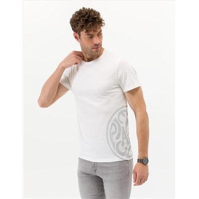 Ekru Slim Fit Printed Bike Bike T -For