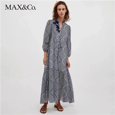 Ma*x&C*O   ❤️  экспорт в Россию 🇷🇺 кстати цена на Lamoda  25 000 - 35 000 😁 платье длинной maxi; тонкое и легкое! Круглый V- образный вырез с завязками для регулирования размера выреза✅  начало продаж 22.04 в 10:00