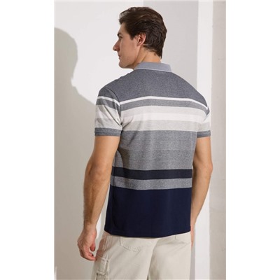 Футболка-поло F211-07-564b grey melange