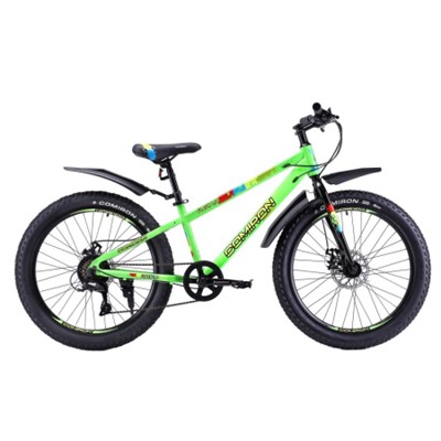 Велосипед 24"x3.0 рама 13" 7sp COMIRON FLASH полуфэт ригид зелёный