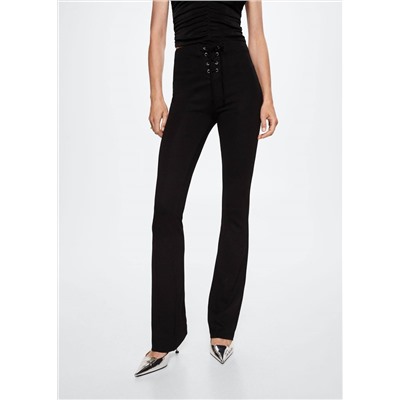 Pantalón cierre lazo -  Mujer | MANGO OUTLET España