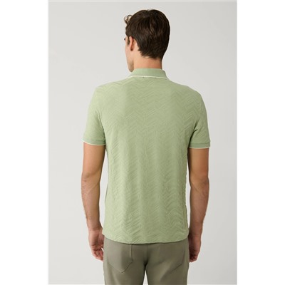 Khaki 100 %хлопок 3 пуговица Жаккард Polo Yaka футболка