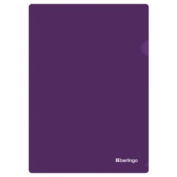 Папка-уголок Berlingo "Soft Touch", А4, 200мкм, софт-тач, фиолетовая