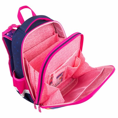 Ранец BRAUBERG PREMIUM, 2 отделения, с брелоком, "Cute fox", LED-ЛАМПОЧКИ, 38х29х16 см, 272019