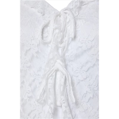 Белая кружевная вязание Blought Blouse TBBSS25AF0000666