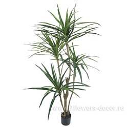 Растение искусственное "Юкка" в кашпо, 4 ветки, 102 листа, H150 см