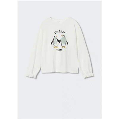 Camiseta pingüino detalle relieve -  Niña | MANGO OUTLET España