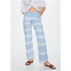 Jeans wideleg tie-dye -  Mujer | MANGO OUTLET España