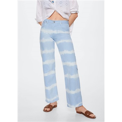 Jeans wideleg tie-dye -  Mujer | MANGO OUTLET España