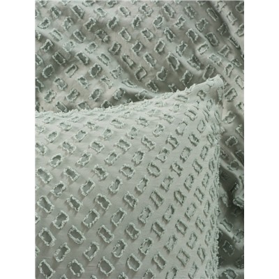 Постельное бельё LoveLife Tufting 1,5сп "Квадрат" 143*215см,150*230см,50*70см-2шт, цвет зеленый, 110 г/м2