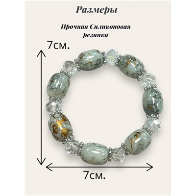 Браслет стекло с хрусталем Б10- J-94 (6 штук)