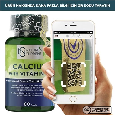 Nature's Supreme Кальций с витамином D3 60 таблеток