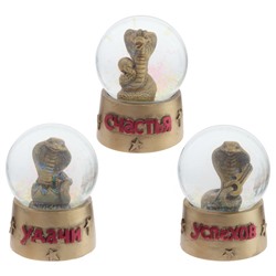Фигурка декор в стекл шаре "Змея", D 6.5 см, L6,5 W6,5 H9 см, 3в.