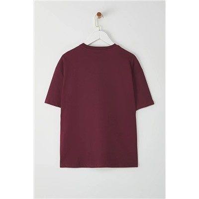 Burgundy 100 %хлопок негабаритный/широкий вязаный вязание пах