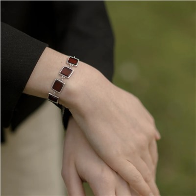 Браслет серебряный с янтарём W9200RV