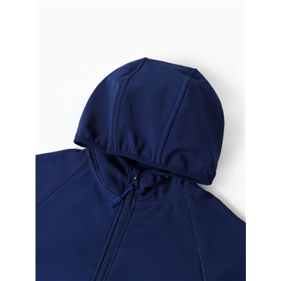 Ветровка демисезонная для мальчиков MINAKU из Softshell на флисе, непромокаемая, тёмно-синяя, рост 116 см