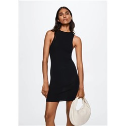 Vestido punto canalé -  Mujer | MANGO OUTLET España