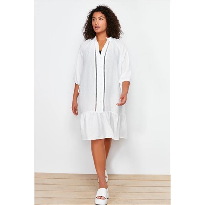 Белая v -neck nip tip the butte detailsed beach press tbbss24ah00100