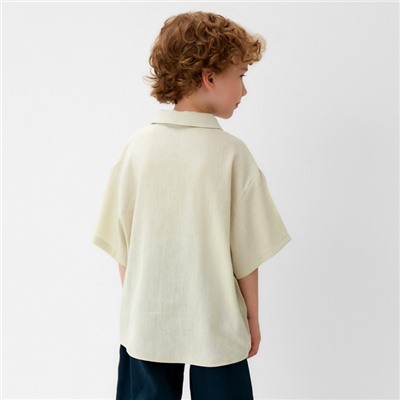 Рубашка для мальчика KAFTAN Linen, р. 34 (122-128), молочный