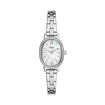 Reloj de cuarzo de acero - Plateado y blanco