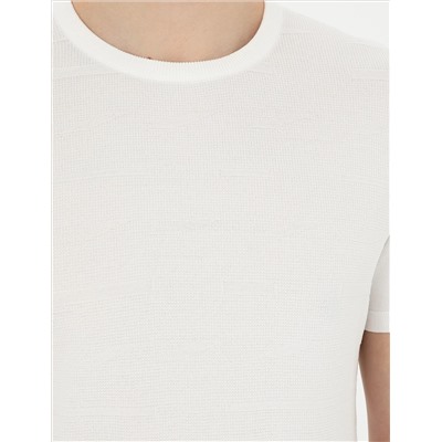 Белый Slim Fit Bike Yaka Triko T -For