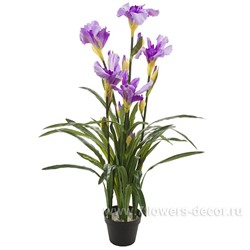 Растение искусственное "Ирис" в кашпо, H110 см
