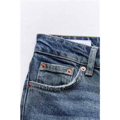 JEANS TRF RECTOS CROP TIRO BAJO