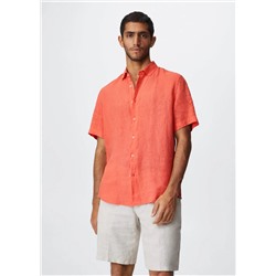 Camisa 100% lino manga corta -  Hombre | MANGO OUTLET España
