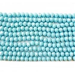Бусины граненые "Рондель" на нити/ 10мм/ цв.голубой 72-1AВ/ фас.1нить