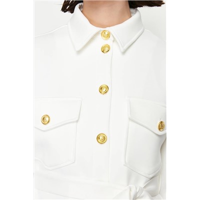 Ekru Gold Button Подробный Diver/Scuba вязание Out-Up Set Tctss24us00017