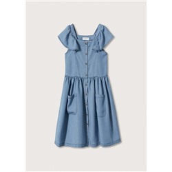 Vestido vaquero volantes -  Niña | MANGO OUTLET España