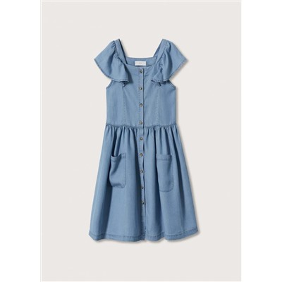 Vestido vaquero volantes -  Niña | MANGO OUTLET España