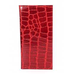 Портмоне/клатч жен Croco-ПР-959 натуральная кожа 4 отд,  8 карм,  красный скат (74)  263606