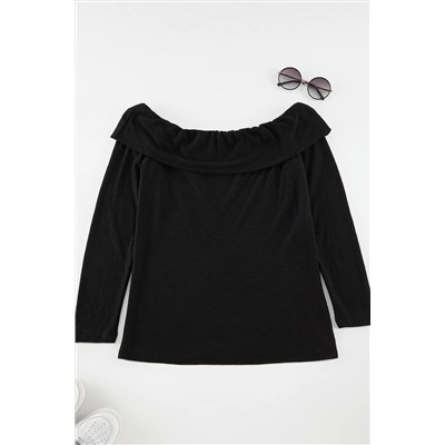 Black Foam Knitting Блузя большого размера TBBAW25AF00030