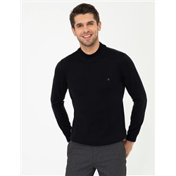 Navy Blue Slim Fit Half Fisherman воротник базовый трикотажный свитер