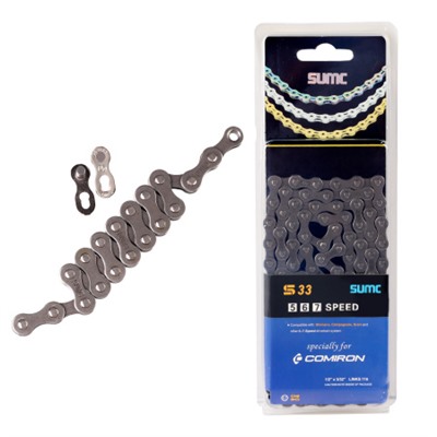 Велосипедная цепь SUMC 5,6,7,8 speed S33GY 1/2"x3/32"/116L ГОСТ 30442-97 ISO 9633 /уп 50/