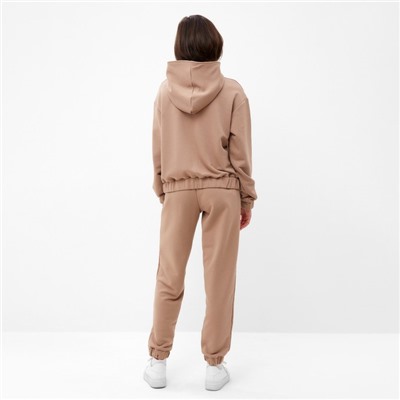 Костюм женский (толстовка, брюки) MINAKU: Casual collection цвет бежевый, размер 46