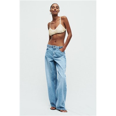 JEANS Z1975 WIDE LEG TIRO ALTO CINTURA TRENZADA