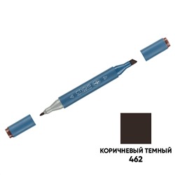 Маркер двусторонний для скетчинга Гамма "Студия", коричневый темный, корпус трехгранный, пулевид./клиновид. наконечники