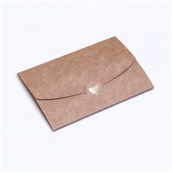 Конверт под сертификат с тиснением, крафт, 10.5×7 см