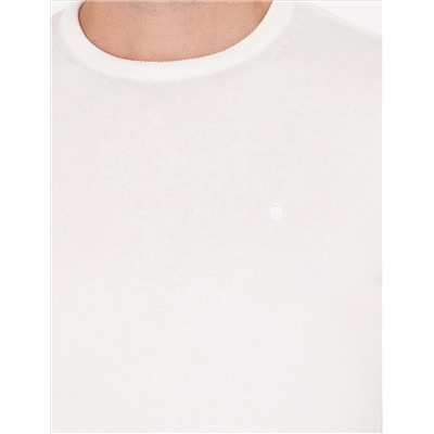 Ekru Slim Fit Bicycle Neck Basic Knitwear Kazakh