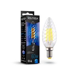 Нарушена упаковка!   Филаментная светодиодная лампа E14 6W 4000К (белый) Crystal Voltega 7028