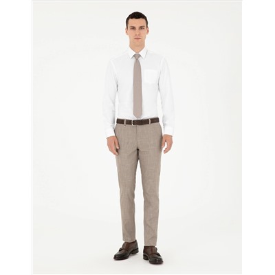 Бежевый бывший. Тканевые штаны Slim Fit