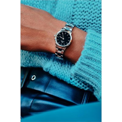 Reloj de acero Iconic Link - 28 mm - Plateado y negro